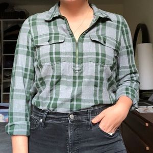 Madewell quarter zip flannel